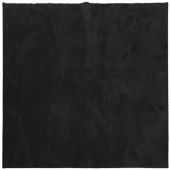 vidaXL Alfombra de pelo corto suave lavable HUARTE negro 240x240 cm