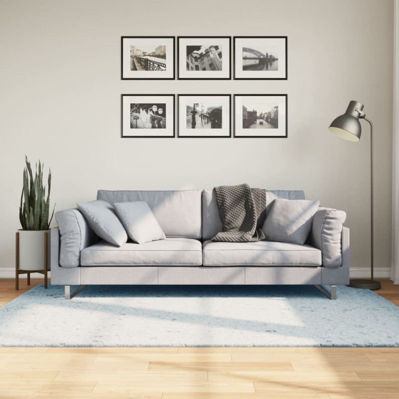 vidaXL Alfombra de pelo corto suave lavable HUARTE azul 140x200 cm vidaXL Alfombra de pelo corto suave lavable HUARTE azul 140x200 cm