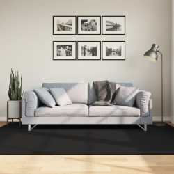 vidaXL Alfombra de pelo corto suave lavable HUARTE negro 160x230 cm