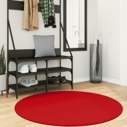 vidaXL Alfombra de pelo corto suave lavable HUARTE rojo Ø 120 cm