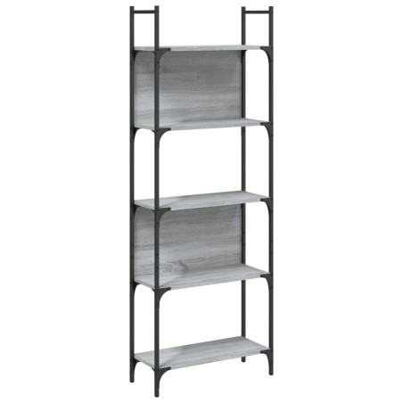 vidaXL Librería de 5 estantes madera gris Sonoma 60,5x24x166,5 cm