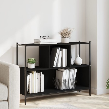 vidaXL Estantería madera de ingeniería negra 102x28x77,5 cm