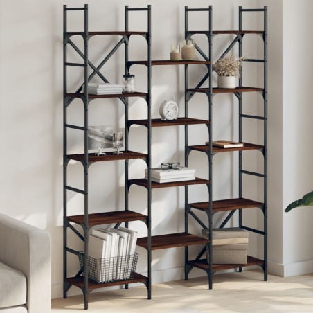 vidaXL Estantería madera de ingeniería roble marrón 127,5x28,5x172,5cm