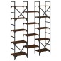 vidaXL Estantería madera de ingeniería roble marrón 127,5x28,5x172,5cm vidaXL Estantería madera de ingeniería roble marrón 127,5x28,5x172,5cm