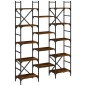 vidaXL Estantería madera ingeniería roble ahumado 127,5x28,5x172,5 cm vidaXL Estantería madera ingeniería roble ahumado 127,5x28,5x172,5 cm