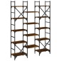 vidaXL Estantería madera ingeniería roble ahumado 127,5x28,5x172,5 cm vidaXL Estantería madera ingeniería roble ahumado 127,5x28,5x172,5 cm