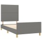 vidaXL Estructura de cama con cabecero de tela gris oscuro 90x190 cm vidaXL Estructura de cama con cabecero de tela gris oscuro 90x190 cm
