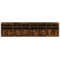 vidaXL Aparador con luces LED roble ahumado 283x37x67 cm vidaXL Aparador con luces LED roble ahumado 283x37x67 cm