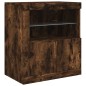 vidaXL Aparador con luces LED roble ahumado 283x37x67 cm vidaXL Aparador con luces LED roble ahumado 283x37x67 cm