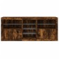 vidaXL Aparador con luces LED roble ahumado 181,5x37x67 cm
