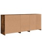 vidaXL Aparador con luces LED roble ahumado 181,5x37x67 cm