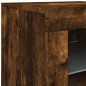 vidaXL Aparador con luces LED roble ahumado 181,5x37x67 cm