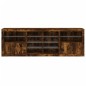 vidaXL Aparador con luces LED roble ahumado 202x37x67 cm