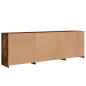 vidaXL Aparador con luces LED roble ahumado 202x37x67 cm