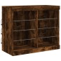 vidaXL Aparador con luces LED roble ahumado 202x37x67 cm