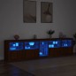 vidaXL Aparador con luces LED roble marrón 283x37x67 cm vidaXL Aparador con luces LED roble marrón 283x37x67 cm