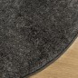 vidaXL Alfombra pelo largo aspecto brillante ISTAN antracita Ø 80 cm vidaXL Alfombra pelo largo aspecto brillante ISTAN antracita Ø 80 cm