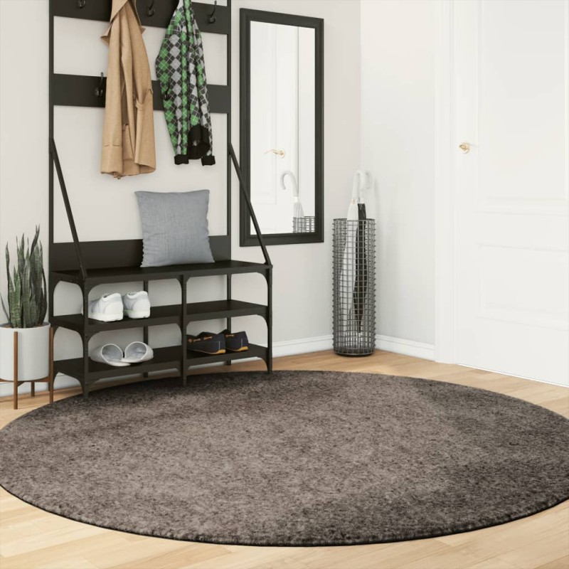 vidaXL Alfombra pelo largo aspecto brillante ISTAN gris Ø 200 cm vidaXL Alfombra pelo largo aspecto brillante ISTAN gris Ø 200 cm