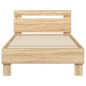 vidaXL Cama con cabecero madera de ingeniería roble Sonoma 90x200 cm vidaXL Cama con cabecero madera de ingeniería roble Sonoma 90x200 cm