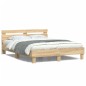 vidaXL Estructura de cama cabecero y luces LED roble Sonoma 140x200 cm vidaXL Estructura de cama cabecero y luces LED roble Sonoma 140x200 cm