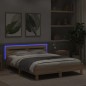 vidaXL Estructura de cama cabecero y luces LED roble Sonoma 140x200 cm vidaXL Estructura de cama cabecero y luces LED roble Sonoma 140x200 cm