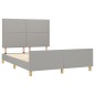 vidaXL Estructura de cama con cabecero de tela gris claro 140x190 cm