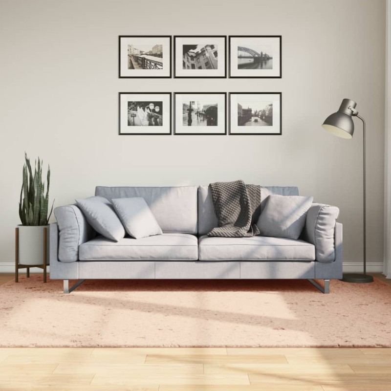 vidaXL Alfombra de pelo corto suave lavable HUARTE rosado 160x230 cm