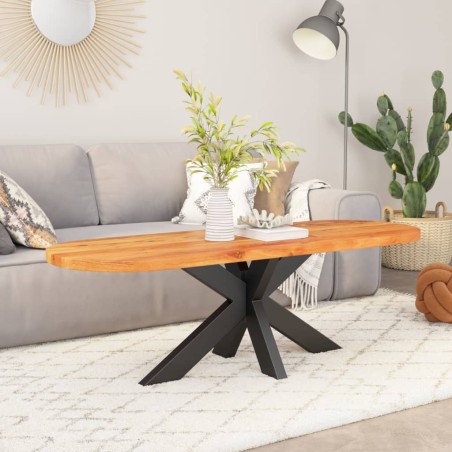 vidaXL Tablero de mesa ovalado madera maciza de acacia 110x50x2,5 cm