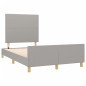 vidaXL Estructura de cama con cabecero de tela gris claro 120x200 cm vidaXL Estructura de cama con cabecero de tela gris claro 120x200 cm