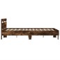 vidaXL Cama con cabecero madera de ingeniería roble ahumado 120x200 cm vidaXL Cama con cabecero madera de ingeniería roble ahumado 120x200 cm