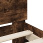 vidaXL Cama con cabecero madera de ingeniería roble ahumado 160x200 cm