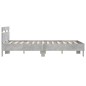 vidaXL Cama con cabecero madera de ingeniería gris hormigón 135x190 cm