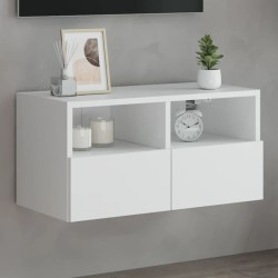 vidaXL Mueble de TV de pared madera de ingeniería blanco 60x30x30 cm