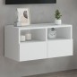 vidaXL Mueble de TV de pared madera de ingeniería blanco 60x30x30 cm vidaXL Mueble de TV de pared madera de ingeniería blanco 60x30x30 cm