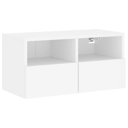 vidaXL Mueble de TV de pared madera de ingeniería blanco 60x30x30 cm