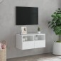 vidaXL Mueble de TV de pared madera de ingeniería blanco 60x30x30 cm vidaXL Mueble de TV de pared madera de ingeniería blanco 60x30x30 cm
