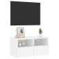vidaXL Mueble de TV de pared madera de ingeniería blanco 60x30x30 cm vidaXL Mueble de TV de pared madera de ingeniería blanco 60x30x30 cm