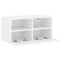 vidaXL Mueble de TV de pared madera de ingeniería blanco 60x30x30 cm vidaXL Mueble de TV de pared madera de ingeniería blanco 60x30x30 cm