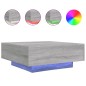 vidaXL Mesa de centro con luces LED gris Sonoma 80x80x31 cm vidaXL Mesa de centro con luces LED gris Sonoma 80x80x31 cm