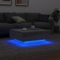 vidaXL Mesa de centro con luces LED gris Sonoma 80x80x31 cm vidaXL Mesa de centro con luces LED gris Sonoma 80x80x31 cm