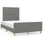 vidaXL Estructura de cama con cabecero de tela gris oscuro 120x200 cm vidaXL Estructura de cama con cabecero de tela gris oscuro 120x200 cm