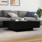vidaXL Mesa de centro con luces LED negro 100x100x31 cm
