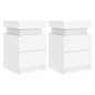 vidaXL Mesitas de noche con luces LED 2 unidades blanco 35x39x55 cm vidaXL Mesitas de noche con luces LED 2 unidades blanco 35x39x55 cm