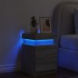 vidaXL Mesita de noche con luces LED gris Sonoma 35x39x55 cm vidaXL Mesita de noche con luces LED gris Sonoma 35x39x55 cm