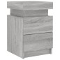 vidaXL Mesita de noche con luces LED gris Sonoma 35x39x55 cm vidaXL Mesita de noche con luces LED gris Sonoma 35x39x55 cm