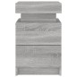 vidaXL Mesita de noche con luces LED gris Sonoma 35x39x55 cm vidaXL Mesita de noche con luces LED gris Sonoma 35x39x55 cm