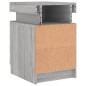 vidaXL Mesita de noche con luces LED gris Sonoma 35x39x55 cm vidaXL Mesita de noche con luces LED gris Sonoma 35x39x55 cm