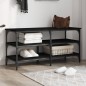 vidaXL Banco zapatero madera de ingeniería negro 100x38,5x49 cm vidaXL Banco zapatero madera de ingeniería negro 100x38,5x49 cm