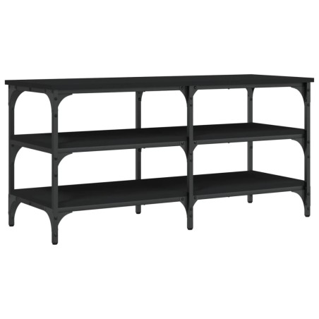 vidaXL Banco zapatero madera de ingeniería negro 100x38,5x49 cm