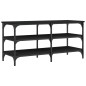 vidaXL Banco zapatero madera de ingeniería negro 100x38,5x49 cm vidaXL Banco zapatero madera de ingeniería negro 100x38,5x49 cm